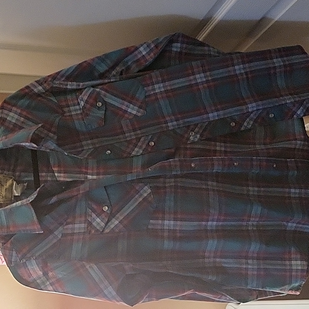 Pink and teal flannel